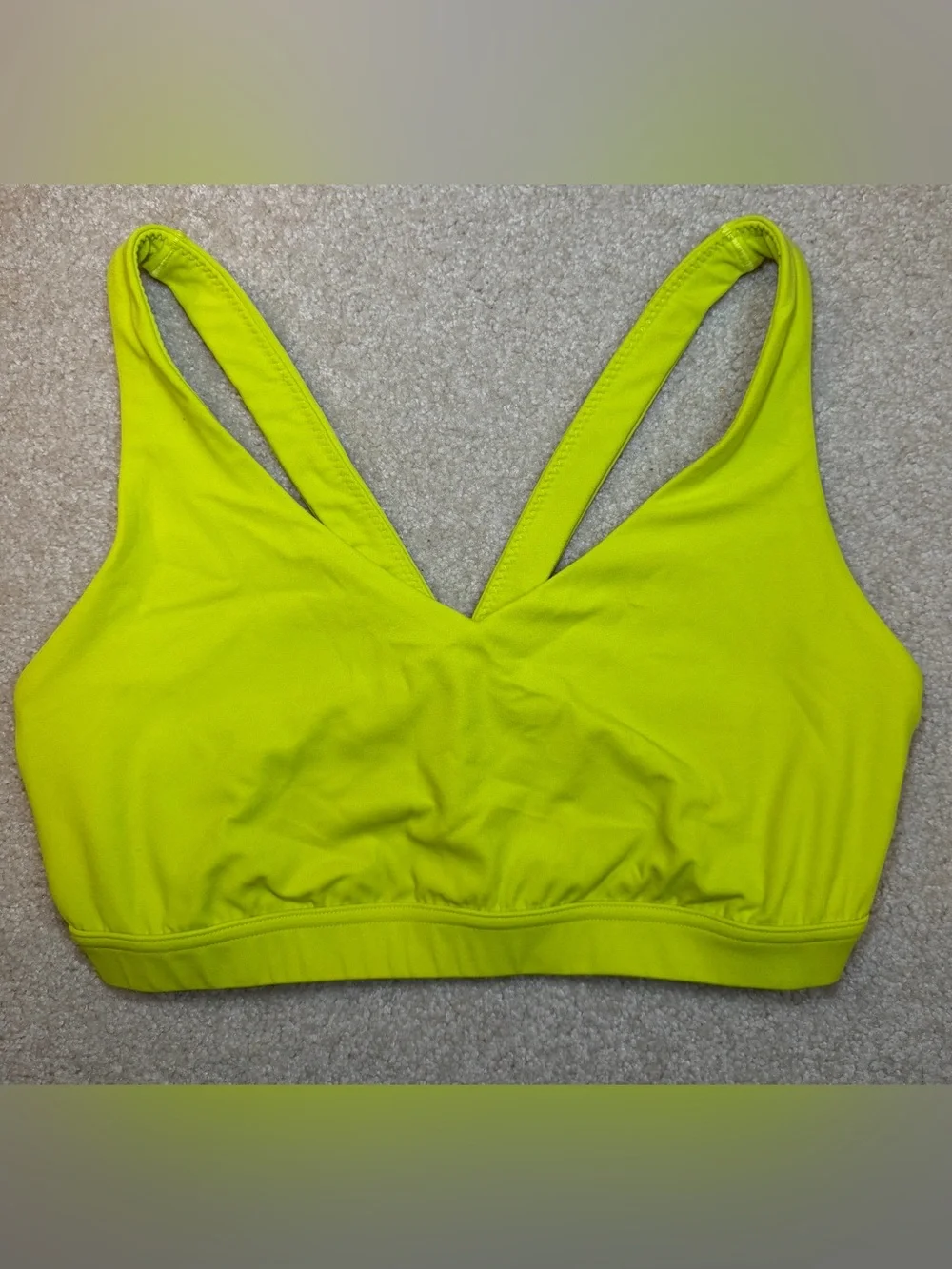 OFFLINE By Aerie Real Me Open Back Sports Bra Neon Lime
